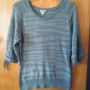 Worthington Gray Scoop Neck Top